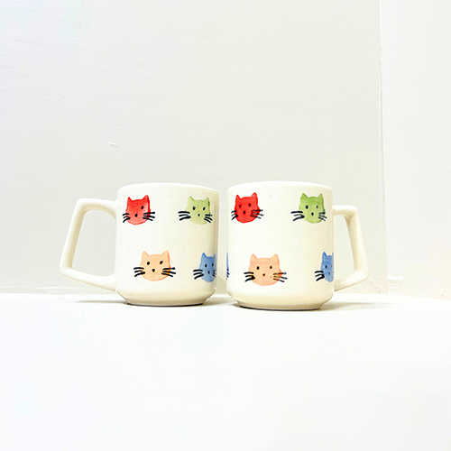 Purrfect Companions Hand-Painted Kitty Face Mug
