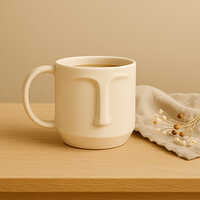 Arto Face Mug-Handmade Ceramic Mug in Off-White with Minimalist Face Design
