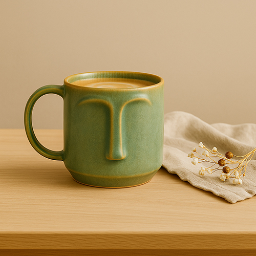 Arto Face Mug-Handmade Ceramic Mug With Abstract Minimalist Design