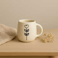 The Stillness Mug Handcrafted Ceramic With Minimal Botanical Art