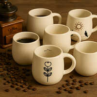 The Stillness Mug Handcrafted Ceramic With Minimal Botanical Art