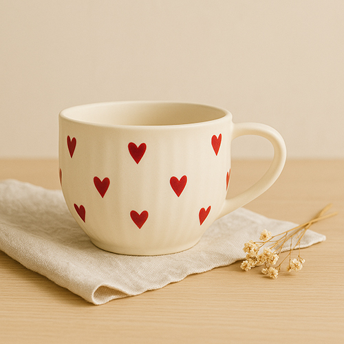 Heartfully Yours Hand-Painted Ceramic Cup