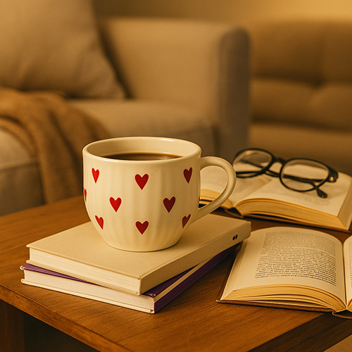 Heartfully Yours Hand-Painted Ceramic Cup