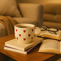 Heartfully Yours Hand-Painted Ceramic Cup