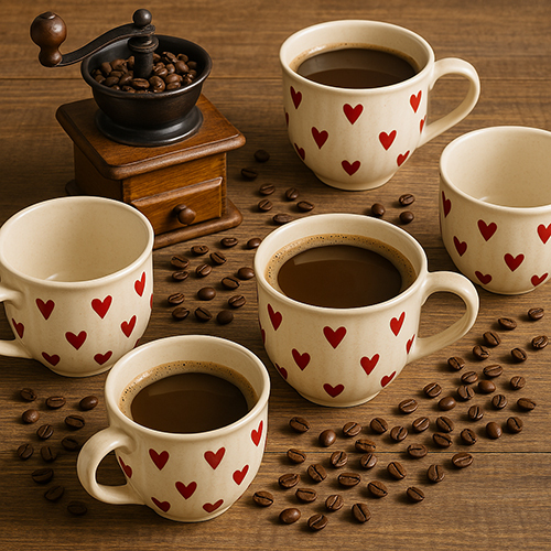 Heartfully Yours Hand-Painted Ceramic Cup
