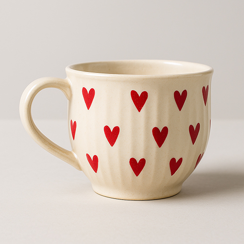 Heartfully Yours Hand-Painted Ceramic Cup