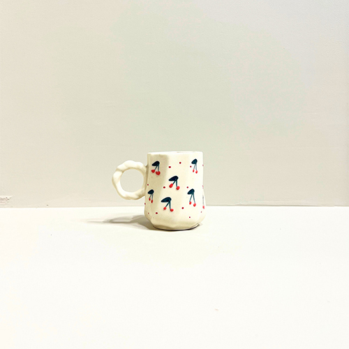 Cherry Pop Handmade Ceramic Mug-quirky, Playful And Perfectly Imperfect - Color: White