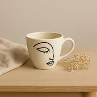 Muse in Clay Handcrafted Line Art Cup
