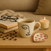 Muse in Clay Handcrafted Line Art Cup