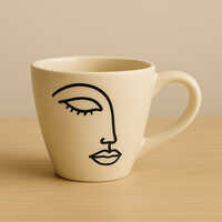 Muse in Clay Handcrafted Line Art Cup