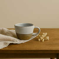 Nordic Claystone Ceramic Cup Matte Glaze With Natural Sandstone Base