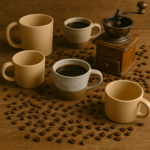 Nordic Claystone Ceramic Cup Matte Glaze With Natural Sandstone Base