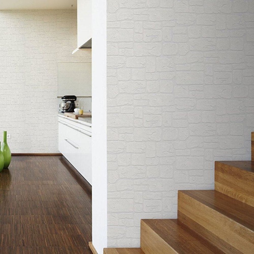 3d Stone Brick Self Adhesive Wallpaper - Material: Foam