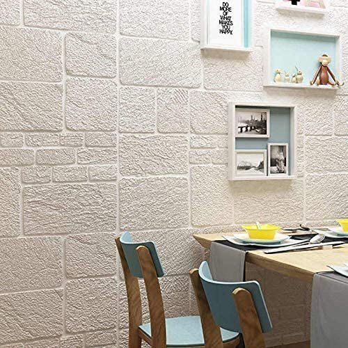 3d Stone Brick Self Adhesive Wallpaper - Material: Foam