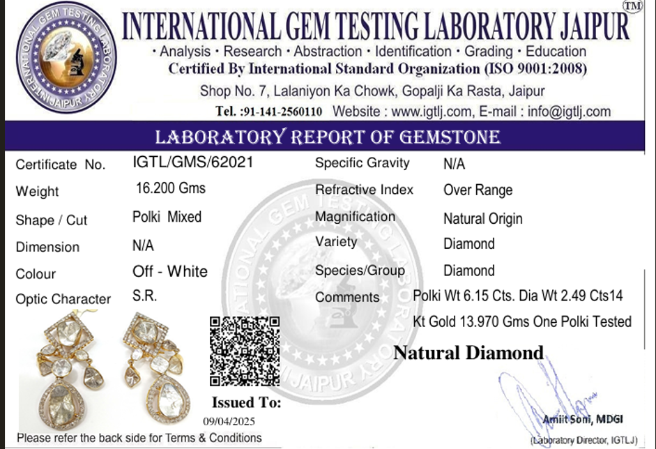 18kt Open Polki Uncut Diamond Earring