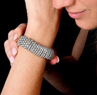 Round Cut Lab Grown Diamond Statement Bangle Bracelet in 18k White Gold