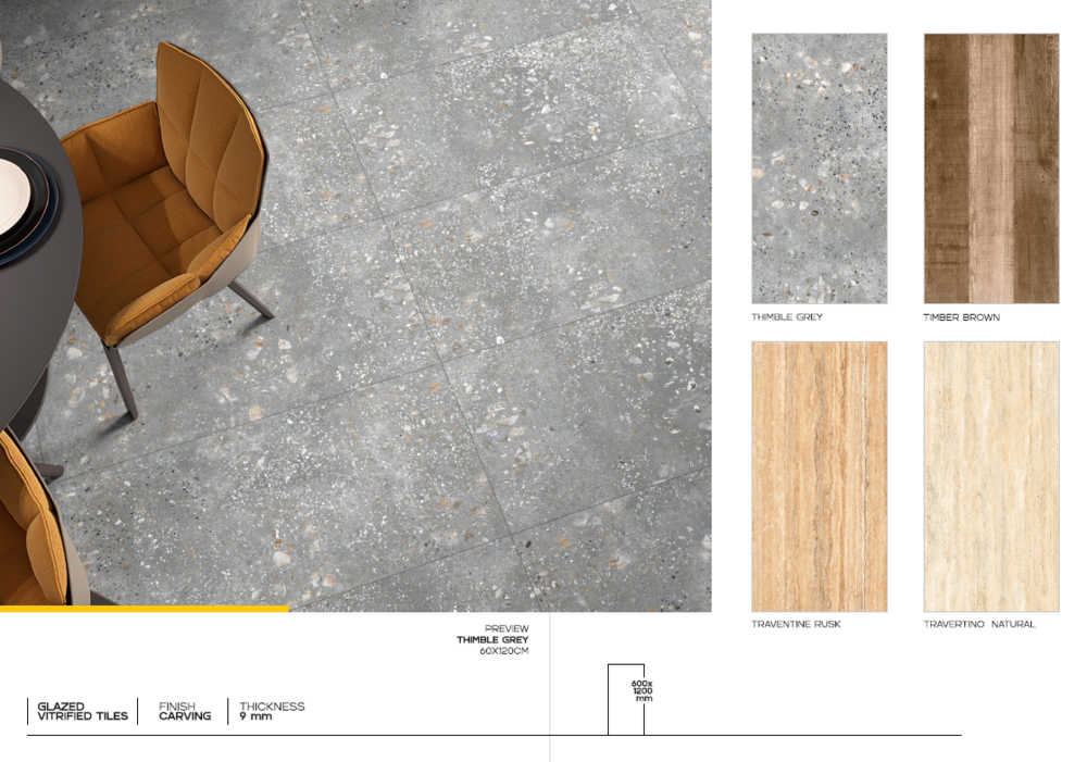 600 X 1200 Elevation Ceramic Floor Tiles - Ceramic, 600x1200 Mm, Super Glossy, Polished Finish | Durable, Low-maintenance For Floors & Walls