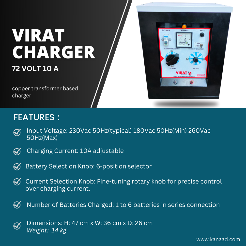 VIRAT CHARGER 72V / 10A