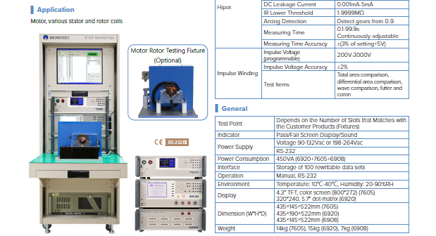 MICROTEST Motor Rotor Testing System
