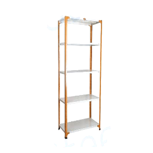 Powder Coated Slotted Angle Rack - Color: White And Yellow