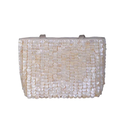 Shell Embroidered Shoulder Bag