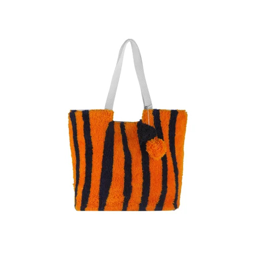 Ladies Handloom Hand Bag - Color: Orange And Black