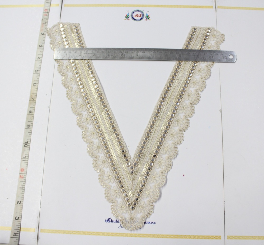 Embroidery Neck Patch - Color: Off Wihte