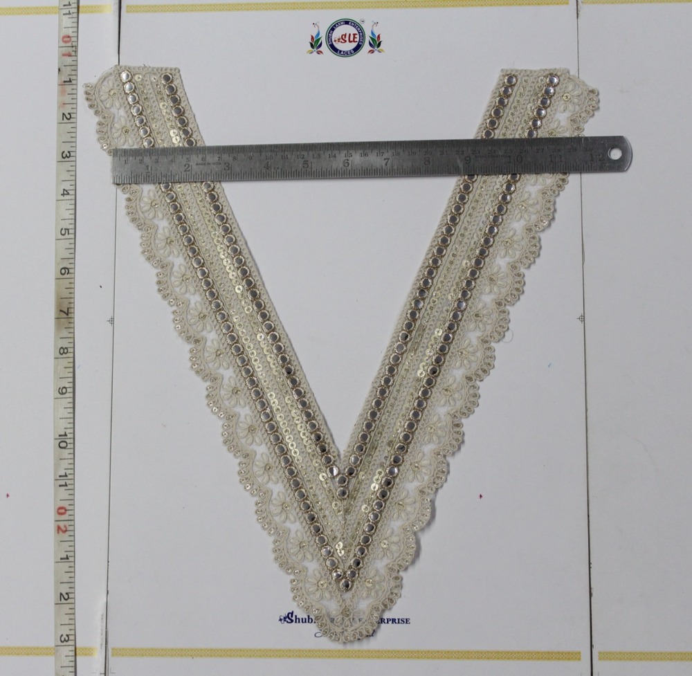 Embroidery Neck Patch - Color: Off Wihte