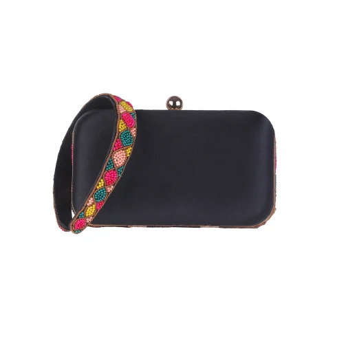 Multi Color Beads Embroidered Clutch