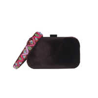 Multi Color Beads Leaf Embroidered Clutch