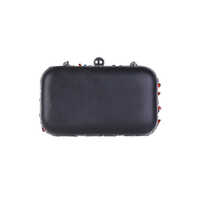 Multi Color Beads Stone Embroidered Clutch