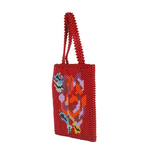 Weaved Acrylic Beads Handbag