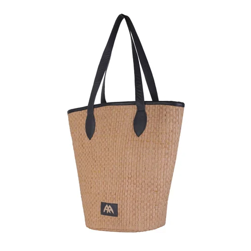 Paper Raffia Weaved Hand Bag - Color: Brown