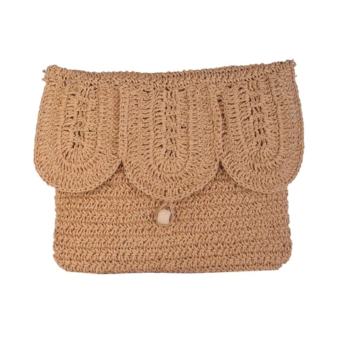 Crocheted Raffia Sling Bag