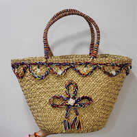 Cane Basket Tote Bags - Color: Beige