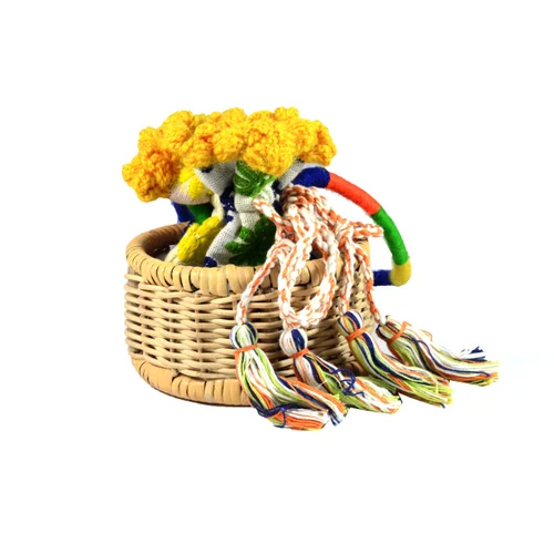 Potli Decorated Straw Bag With Handle - Capacity: 5 Kg