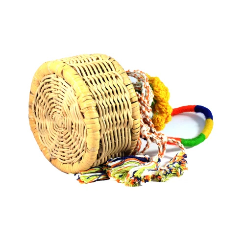 Potli Decorated Straw Bag With Handle - Capacity: 5 Kg