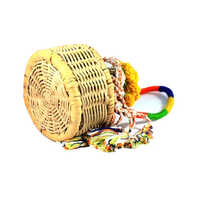 Potli Decorated Straw Bag With Handle