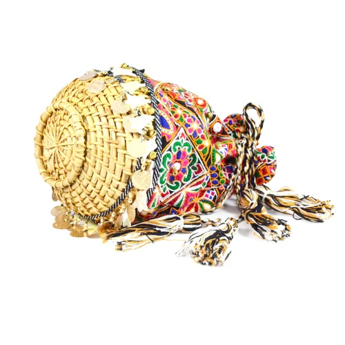 Potli Decorated Straw Bag