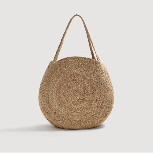 Fancy Design Jute Fashion Bag - Color: Brown