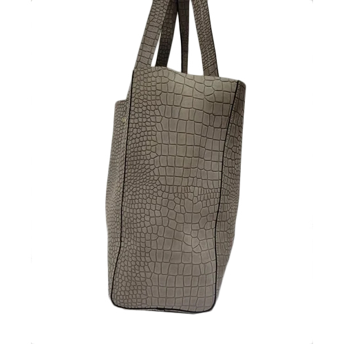 Ladies Leather Tote Bag - Color: Grey