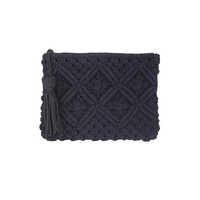 Weaved Macrame Cord Hand Pouch - Color: Black