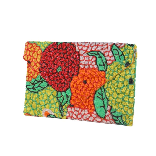 Floral Beads Embroidered Sling Bag