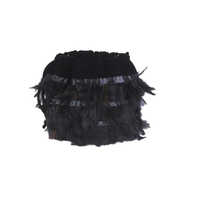 Black Velvet Feather Lace Potli Bag