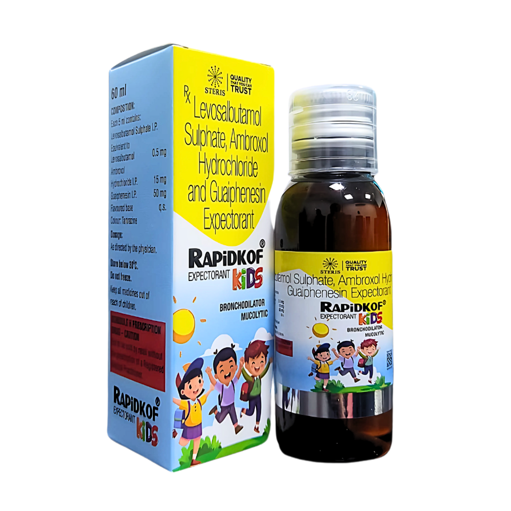 Levosalbutamol Sulphate, Ambroxol Hydrochloride and Guaiphenesin ExpectorantRs 59.50MRP Rs 85.00(30% OFF)Includes all taxesPackage SIZE ( FOR 60 ML )