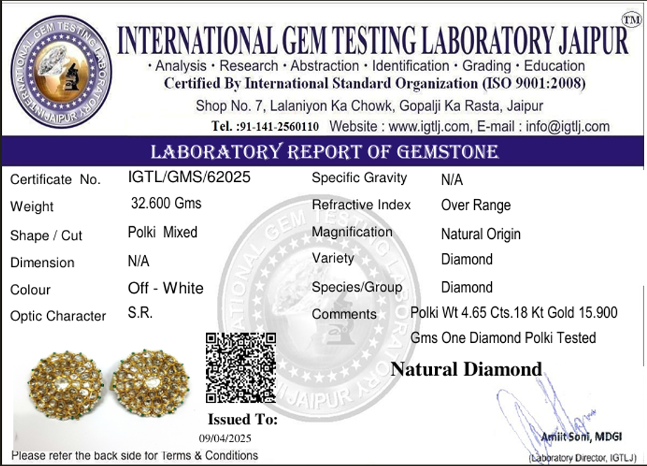 18KT Gold Polki Studd Earrings