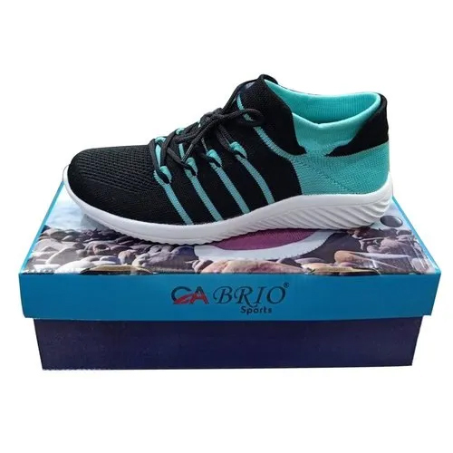 Women Knitting Fabric Sport Shoes - Color: Sea Green And Black