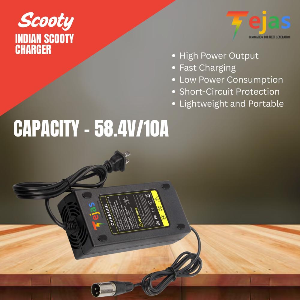 Indian  Scooty Charger 58.4v/6a - Battery Life: 2-5 Years