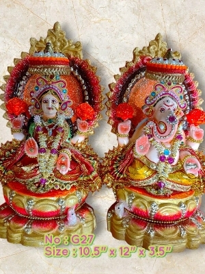 Clay Ganesh Laxmi murti Idol