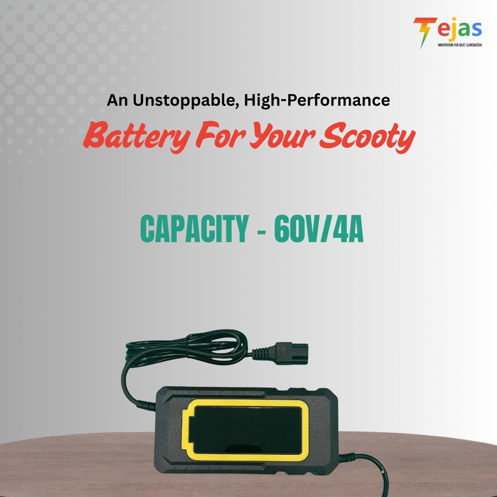 Full Display Scooty Charger 60v/4a - Battery Life: 2-5 Years